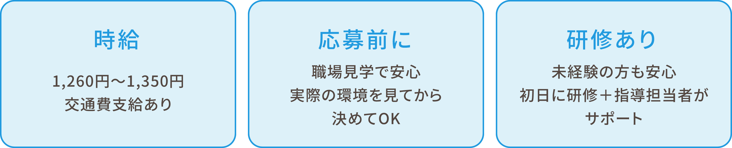 【時給】1,260円〜1,350円【応募前に】職場見学で安心【研修あり】未経験の方も安心