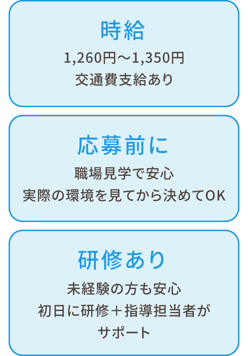 【時給】1,260円〜1,350円【応募前に】職場見学で安心【研修あり】未経験の方も安心